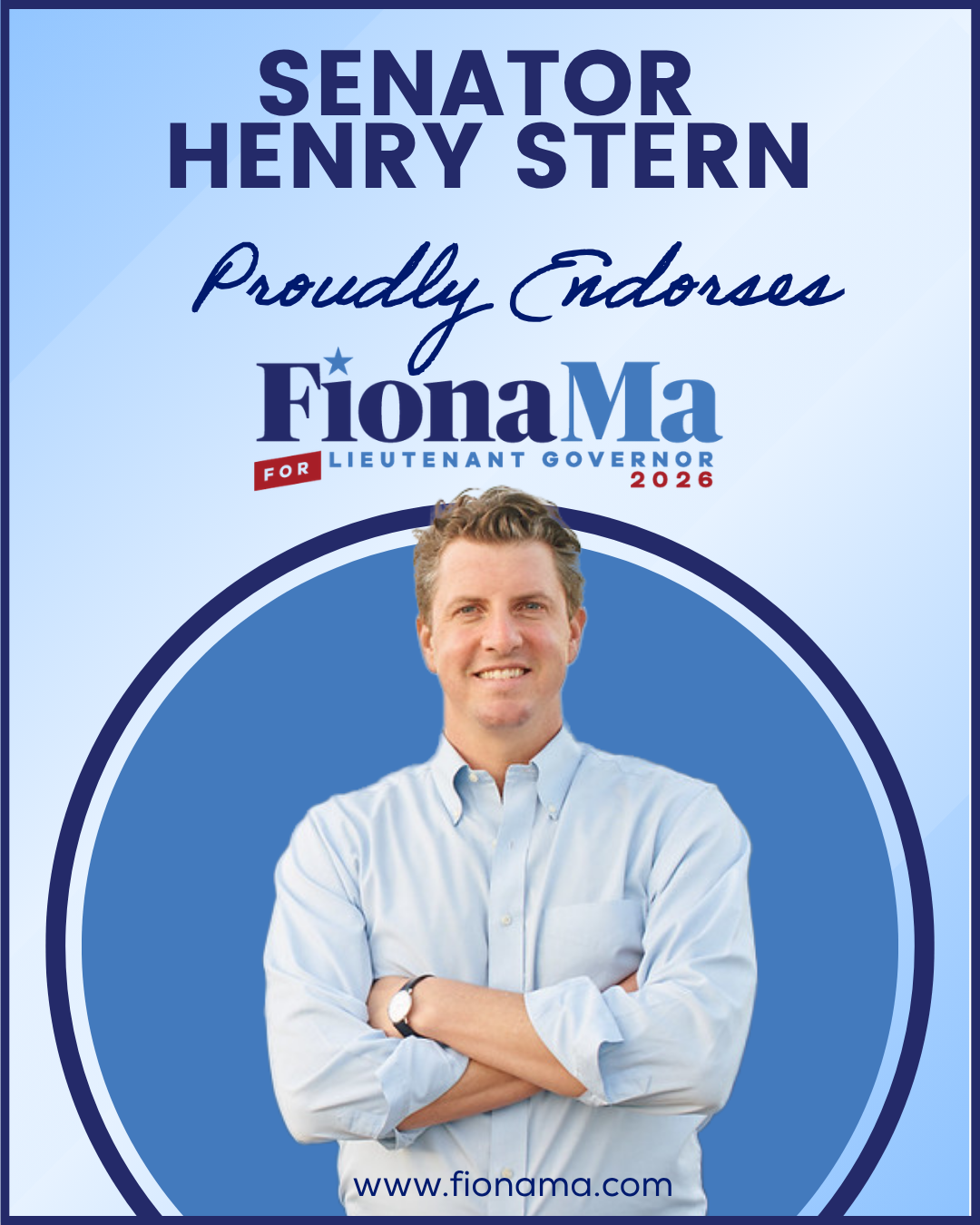 California State Senator Henry Stern endorses Fiona Ma for Lieutenant Governor