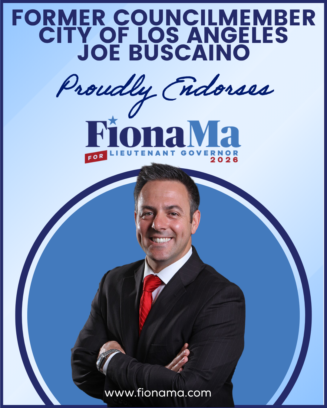 Joe Buscaino endorses Fiona Ma for Lieutenant Governor