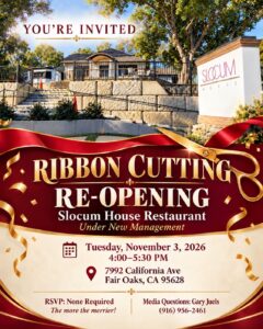 Historic Slocum House in Fair Oaks, California, ahead of its announced November 3 reopening